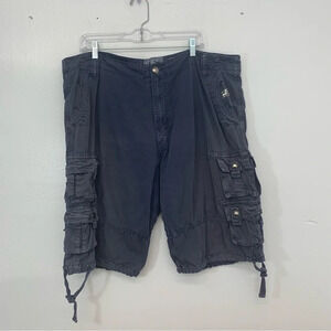 37 INC Mens‎ Cargo Shorts Size 40 Utility  Blue Snap Pockets  100% Cotton